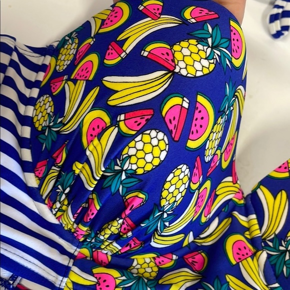 Colorful Fruit Print Bikini Top - Picture 2 of 6
